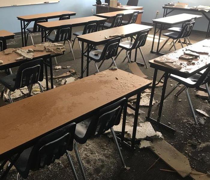 Storm damages school